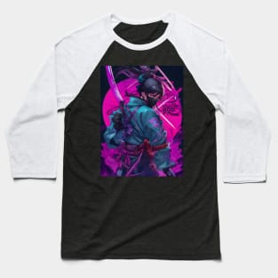 Cool neon samurai Baseball T-Shirt